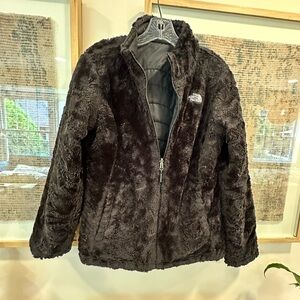 The North Face Reversible Mossbudd Jacket High Pile Fleece Quilted Puffer FLAW